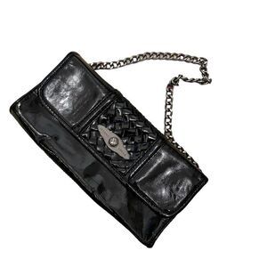 Elliott Lucca Black Patent Leather Clutch Bag